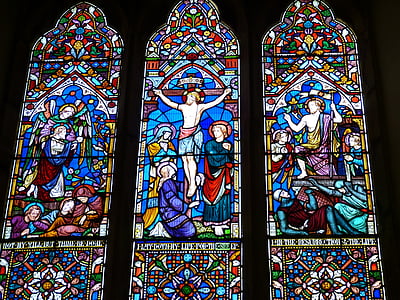 教会的窗口, 教会, 英格兰, 图像, 基督教, 窗口, 艺术