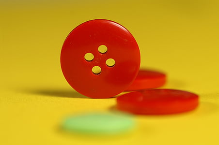 botó, vermell, groc, botons, sastre, vestit, 4