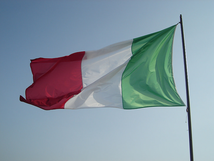 vlajka, Itálie, Italiana, vítr
