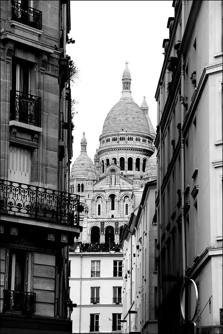 Párizs, Sacré-coeur, Montmartre, szív, Franciaország, bazilika, emlékmű