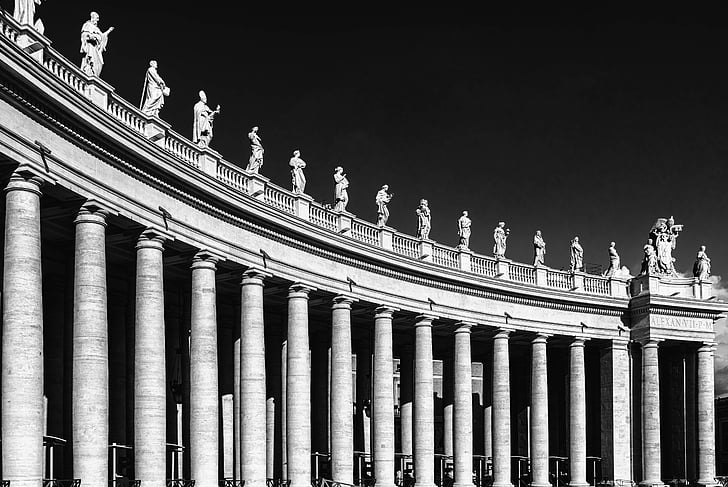 Peterskirken, kolonne, antikk, romerske, arkitektur, steder av interesse, Italia