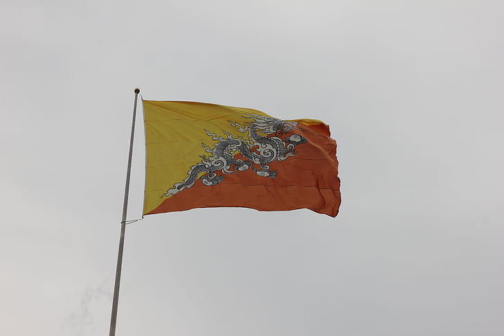 Bhután, vlajka, krajiny, symbol