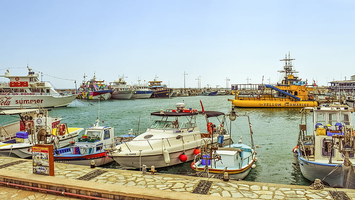 Кипър, Айя Напа, порт, пристанище, лодки