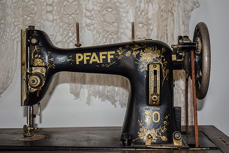 máquina de costura, velho, retrô, vintage, antiguidade, equipamentos, doméstica