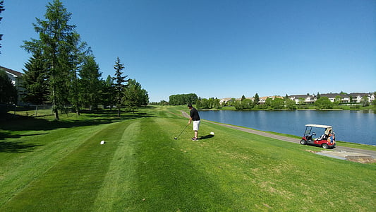 golf, water, course, sport, green, grass, outdoor