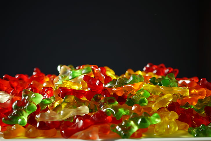 gummibärchen, Gummi medvede, ovocie ďasná, medveď, sladkosť, farebné, Farba