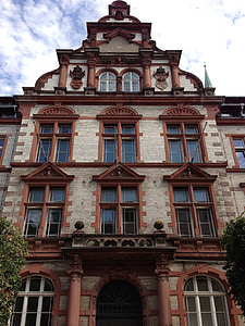 Schwerin, Meklenburgo Priešakinės Pomeranijos, valstybės kapitalo, post office, pastatas, fasadas, namo fasadas