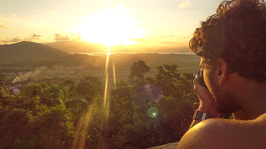fotograf, lykta hill, Campeche, Florianopolis, Stuga, naturen, solnedgång