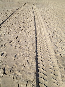 pesek, sledi, puščava, ponatis, sledi, narave, na prostem