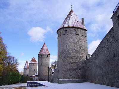 városfal, Castle, épület, erőd, tornyok, történelmi