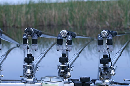 釣り, 専用のフレームワーク, 釣り竿, 貯水池, 湖, 水, 風景