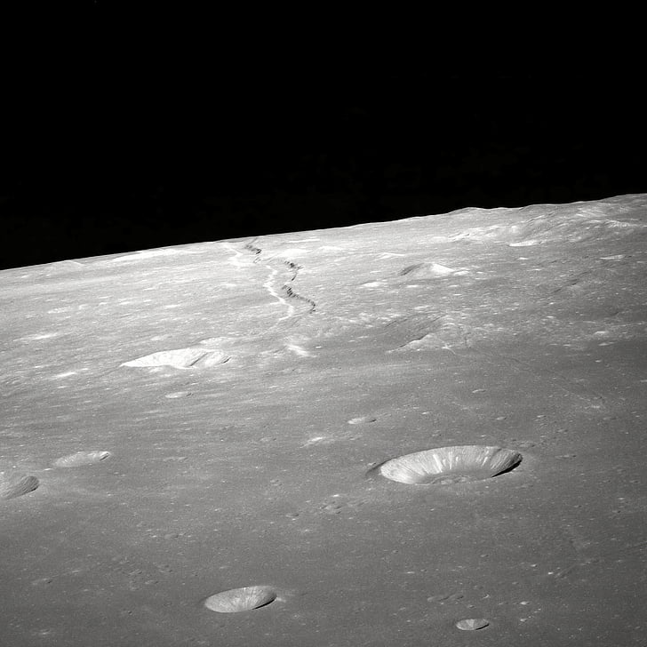 Luna, espacio, Cráter, espacio exterior, no hay personas, fondo negro, agua