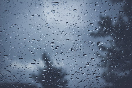 photograph, wet, glass, raindrops, water, blur, drop