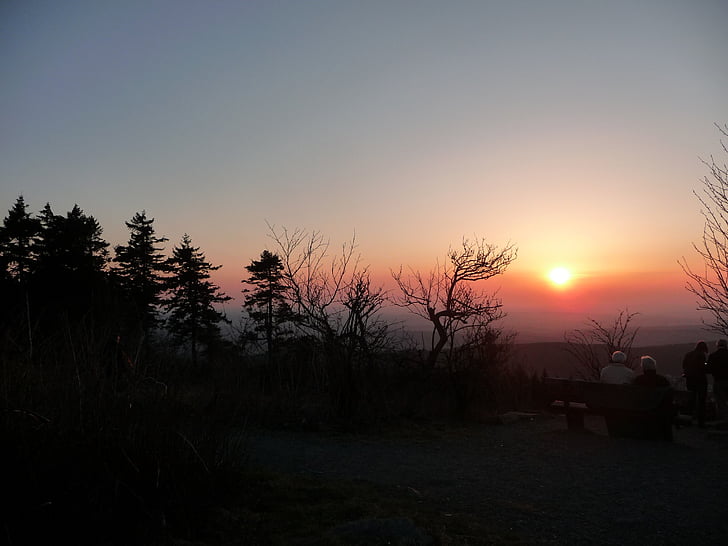 zachód słońca, Taunus, Feldberg