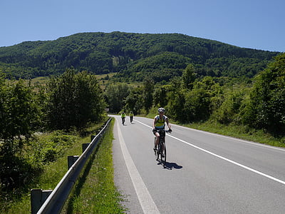 Eslováquia, montanhas, cyklo, caminho, montanhas strážov, bicicleta