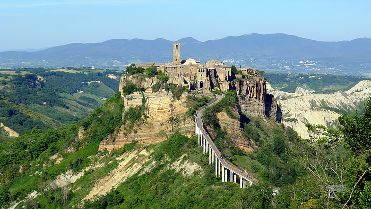 Civita di bagnoregio, Latium, de provincie Viterbo, Cliff, erosie, Landmark, vulkanische tufsteen