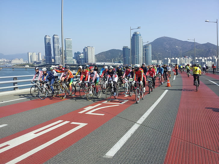 Bike fest, gwangan silta, polkupyörän kilpailu