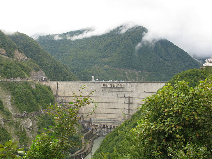 barragem, paisagem, natureza, Geórgia