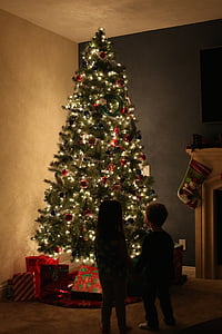 Vánoční, Santa, dárky, svátek, červená, Xmas, Claus