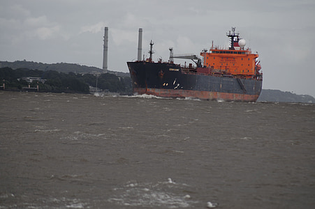 kapal, kargo, frachtschiff, Port, Elbe, air, kapal kontainer