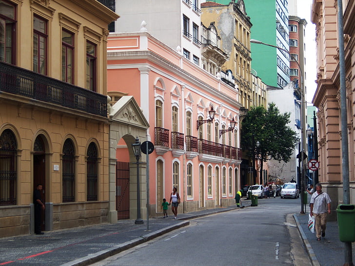 πρόσοψη, Solar da marquesa, Οδός, στο κέντρο της πόλης Σάο Πάολο, αρχιτεκτονική, αστικό τοπίο, πόλη