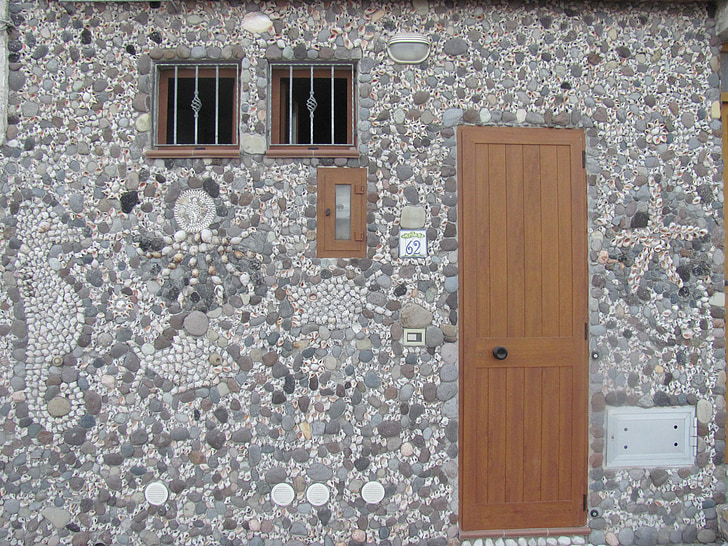 벽, 해 마, 조개, 물고기, 돌, 이탈리아