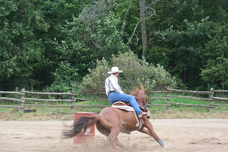 Cowboy, Rodeo, tønde racing, vestlige, cowboy hat, Ranch, hest