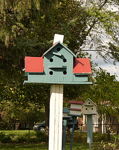Birdhouse, ogród, Dom, ptak, Natura, dzikie zwierzę