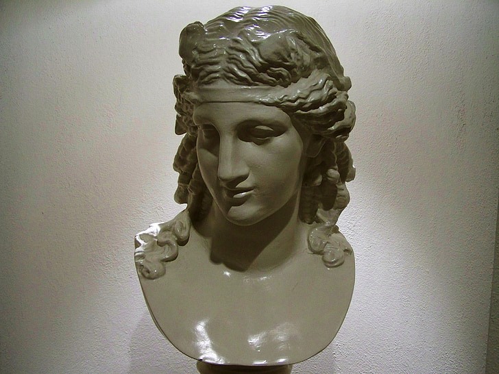 kvindelige buste, porcelæn skulptur, ornamenter