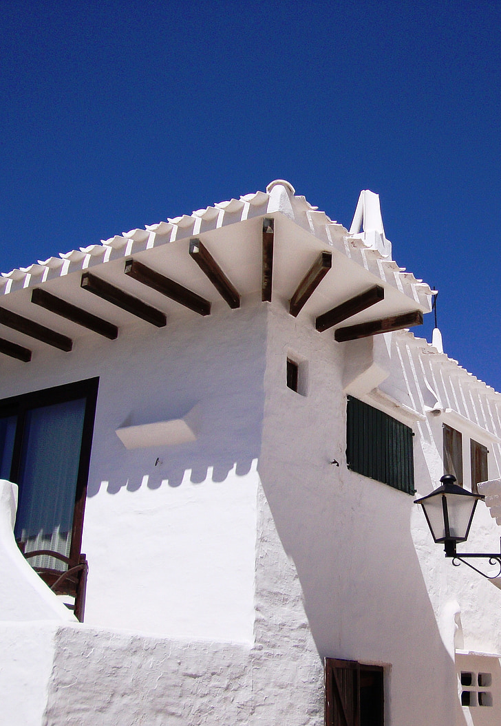 Menorca, huset, tipical, binibeca, hvit, Spania, Kykladene