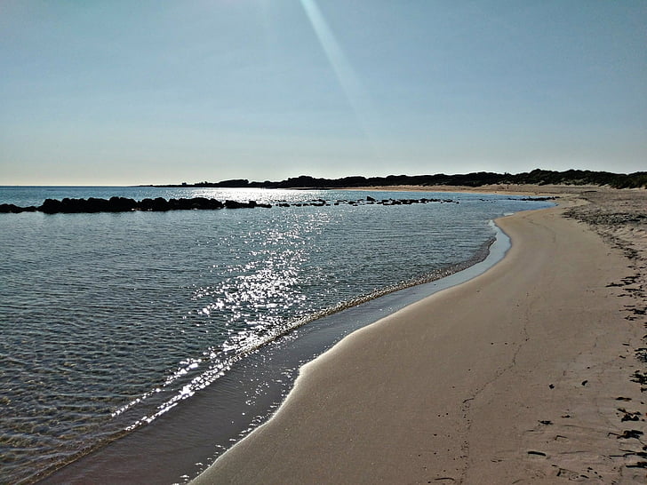 mare, plajă, peisaj, Puglia, nisip, linia de coastă, natura
