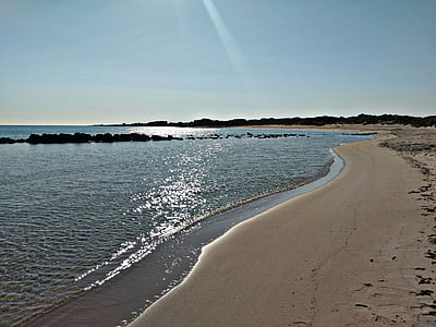 morze, Plaża, krajobraz, Puglia, piasek, linia brzegowa, Natura