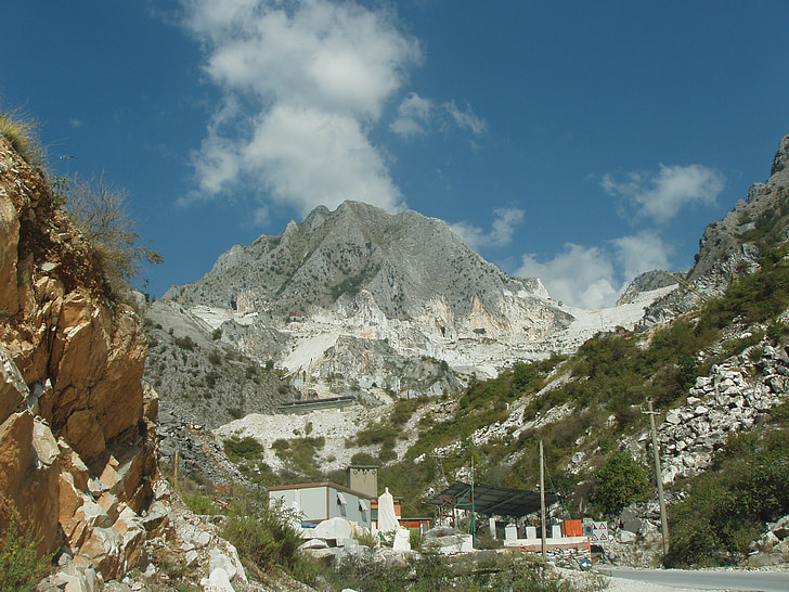 Olaszország, Carrara, márvány, hegyek, kívül, úti célok, Landmark