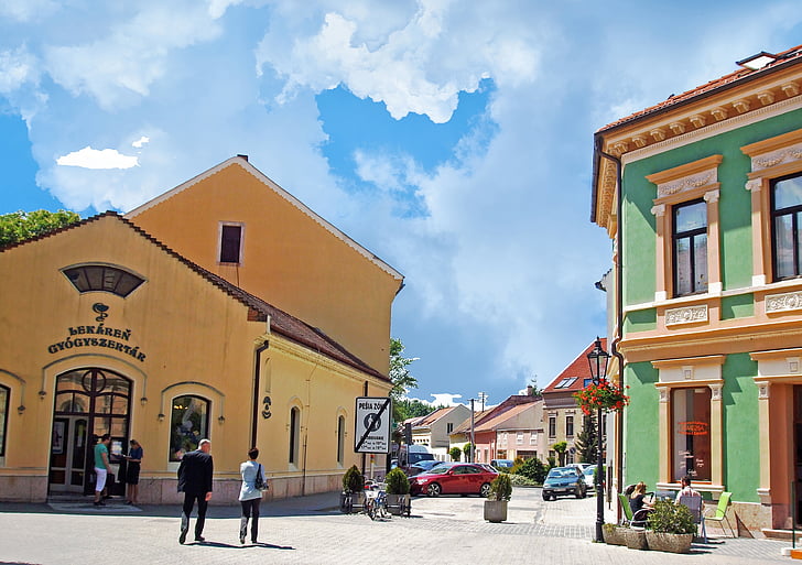 Slovakya, seyahat, küçük bir kasaba, Avrupa'da, Bina, Koç, gezi