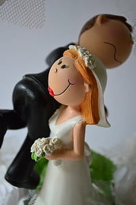 bride and groom, wedding, pie gesteck, marriage, figures