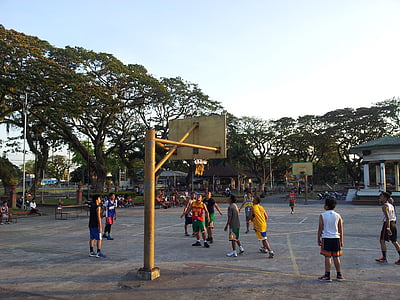 basketbal, Plaza, Filipíny, ľudia