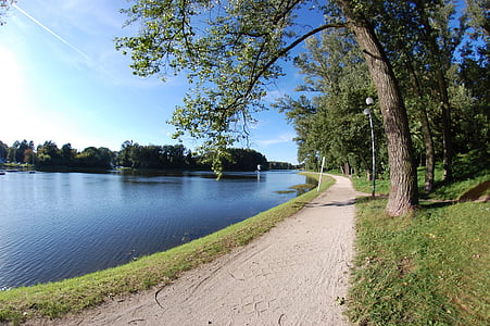 stien, søen, Trail, landskab, grøn, sommer, Kielce