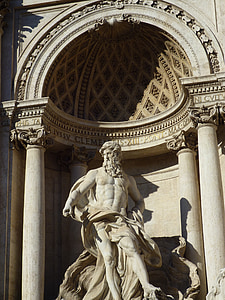 rome, statue, trevi fountain