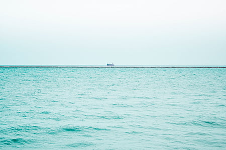 brod, more, preko dana, oceana, vode, Horizont, nebo