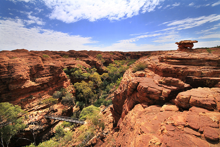 ngarai Kings canyon, Hiking, Australia, Teritorial Utara, pemandangan, Kolam, Wisata