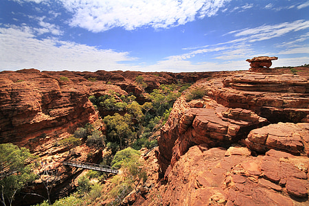Kings canyon, vandreture, Australien, nordlige område, landskab, udendørs, turist