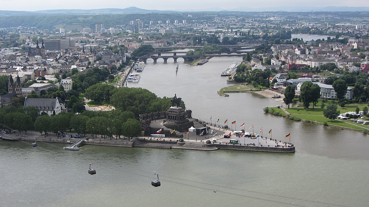 tyske hjørne, Koblenz, Rhinen, Mosel, Sachsen, Kaiser wilhelm monument