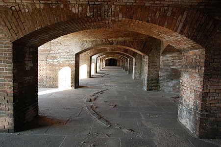 archway, Arch, Architektúra, Fort jefferson, Fort, historické, Florida