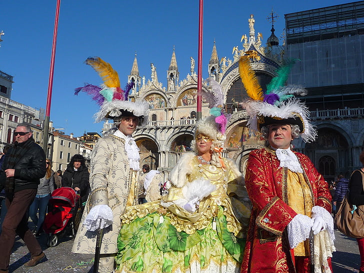 Venetië, Carnaval, Carnaval van Venetië, vermomming, masker, Italië