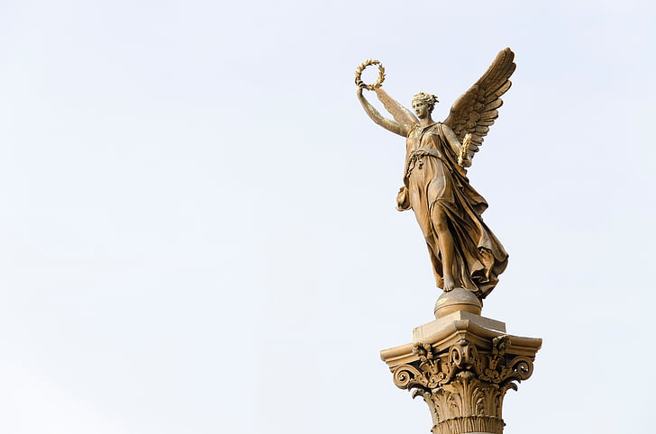 statue de, sculpture, monument, Archange, célèbre place, l’Europe, architecture
