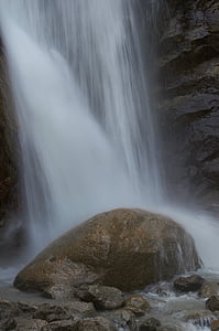 waterfall, chamonix, alps, river