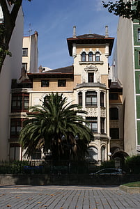 Bilbao, Euskadi, Vizcaya, Palacete, ulice, léto, město