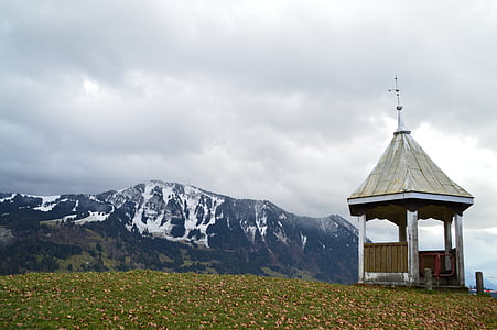 Paviljon, planine, greened, Allgäu, krajolik
