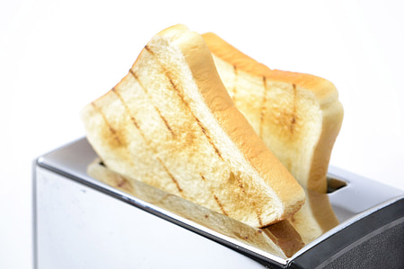 broodrooster, pop-broodrooster, Toast, segment, brood, voedsel, witte achterzijde