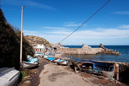 Puerto, Ain taya, Argelia, Mediterráneo, agua, roca, Reservados